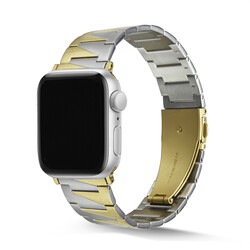 Apple Watch 7 41mm KRD-48 Metal Kordon Gümüş-Gold