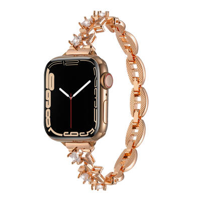 Apple Watch 7 41mm Zore KRD-104 Metal Band Rose Gold