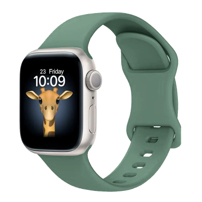 Apple Watch 7 41mm Zore KRD-131 Silikon Kordon Strap Kayış Koyu Yeşil