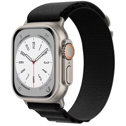 Apple Watch 7 41mm Zore KRD-74 Hasır Kordon Siyah
