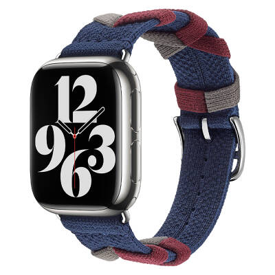 Apple Watch 7 41mm Zore KRD-97 Spiral Braid Design Band Navy blue