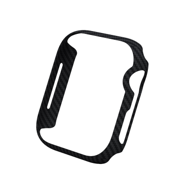 Apple Watch 7 45mm 600D Aramid Fiber Classic Serisi Black-Grey Twill Kasa Koruyucu Pitaka Air Case Siyah-Gri