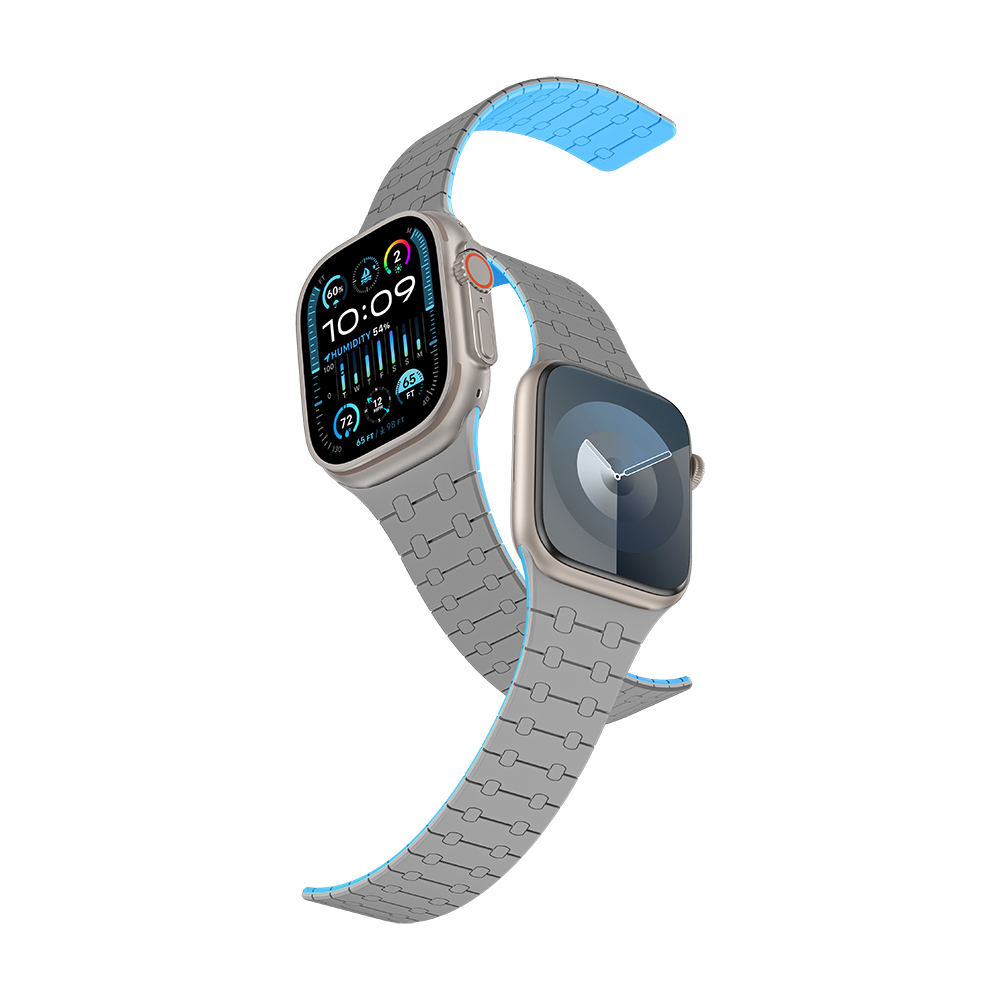 Apple Watch 7 45mm Amazingthing Smoothie Sport Magnetik Tak Çıkar Silikon Strap Kayış - 11