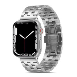 Apple Watch 7 45mm KRD-20 Metal Kordon Gümüş
