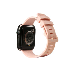 Apple Watch 7 45mm KRD-23 Silikon Kordon Pembe
