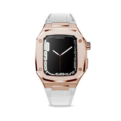 ​​​Apple Watch 7 45mm KRD-67 Cordon Beyaz-Rose Gold