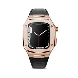 ​​​Apple Watch 7 45mm KRD-67 Kordon Siyah-Rose Gold