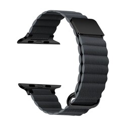 ​Apple Watch 7 45mm KRD-78 PU Leather Band Strap Dark Grey