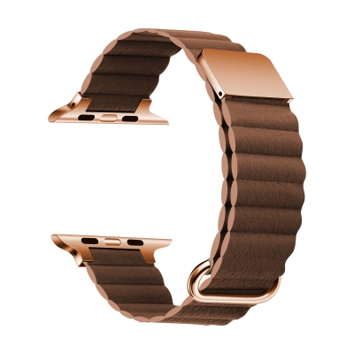 ​Apple Watch 7 45mm KRD-78 PU Leather Band Strap Brown