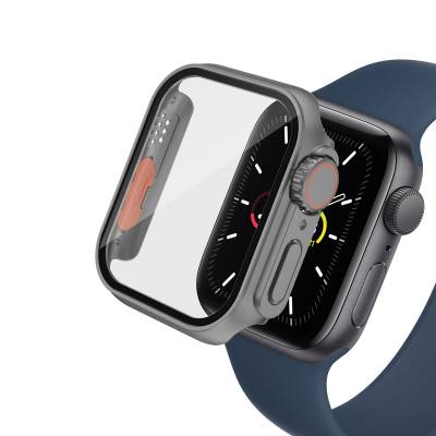Apple Watch 7 45mm - Watch Ultra 49mm Kasa Dönüştürücü ve Ekran Koruyucu Zore Watch Gard 26 Gri