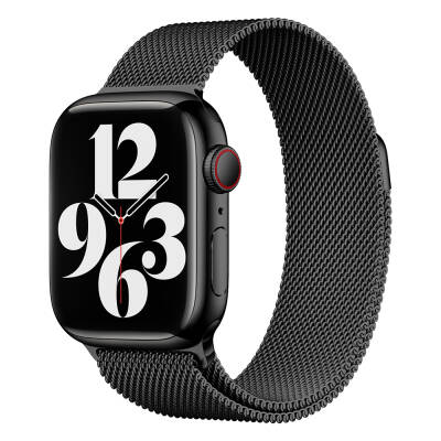 Apple Watch 7 45mm Zore Band-01 Metal Band Black