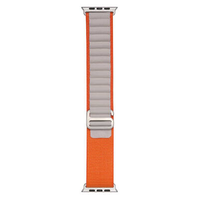 Apple Watch 7 45mm Zore Band-74 Hasır Kordon Turuncu-Starlight