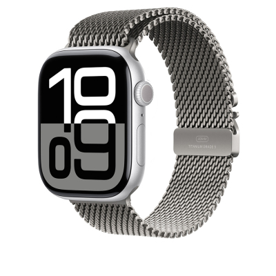Apple Watch 7 45mm Zore KRD-100 Titanyum Hasır Kordon Titanyum-Gümüş