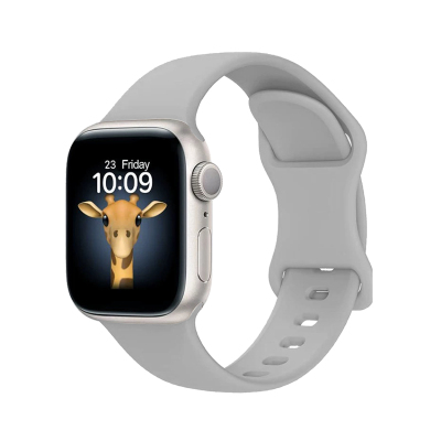Apple Watch 7 45mm Zore KRD-131 Silikon Kordon Strap Kayış Gri