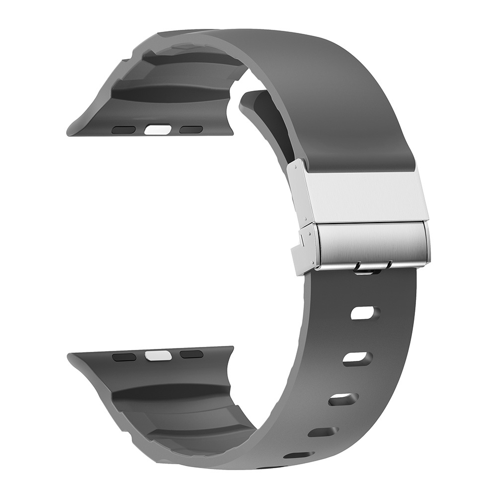 Apple Watch 7 45mm Zore KRD-145 Metal Tokalı Silikon Kordon - 23