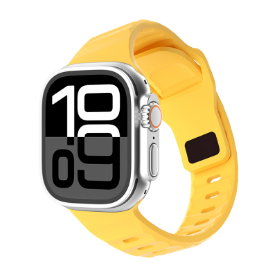 Apple Watch 7 45mm Zore KRD-160 Silikon Kordon Strap Kayış Sarı