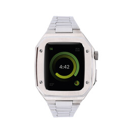 Apple Watch 7 45mm Zore KRD-64 Metal Kordon Gümüş