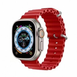 Apple Watch 7 45mm Zore KRD-75 Silicone Cordon Red