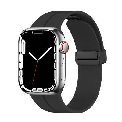 Apple Watch 7 45mm Zore KRD-84 Silicone Band Black