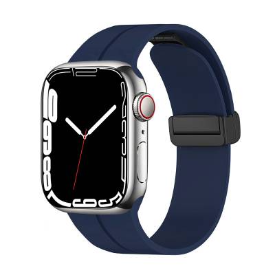 Apple Watch 7 45mm Zore KRD-84 Silikon Kordon Lacivert