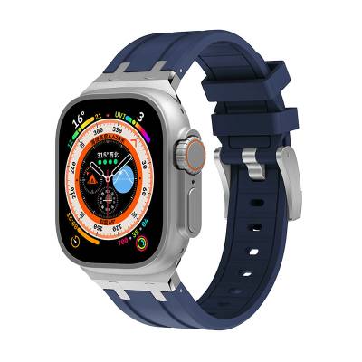 Apple Watch 7 45mm Zore KRD-89 Silicone Band Navy blue