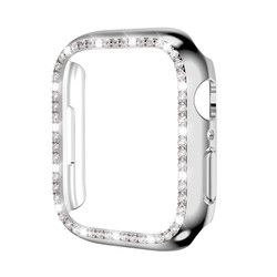 Apple Watch 7 45mm Zore Watch Gard 05 Sert PC Koruyucu Gümüş