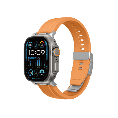 Apple Watch Ultra 49mm Amazingthing Titan Chrono Silikon Kordon Turuncu