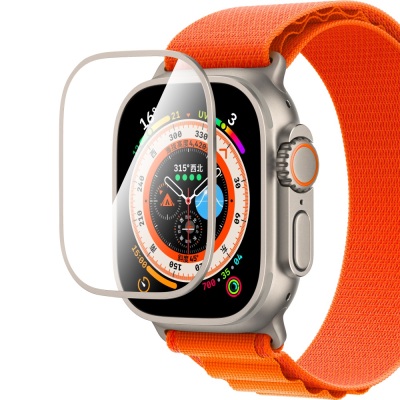 Apple Watch Ultra 49mm CaseWorld Alloy Series Sapphire Smartwatch Tempered Glass Screen Protector Titanyum