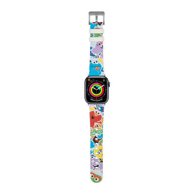 Apple Watch Ultra 49mm Casebang Sesame Street Serisi Deri Saat Kordon Mavi