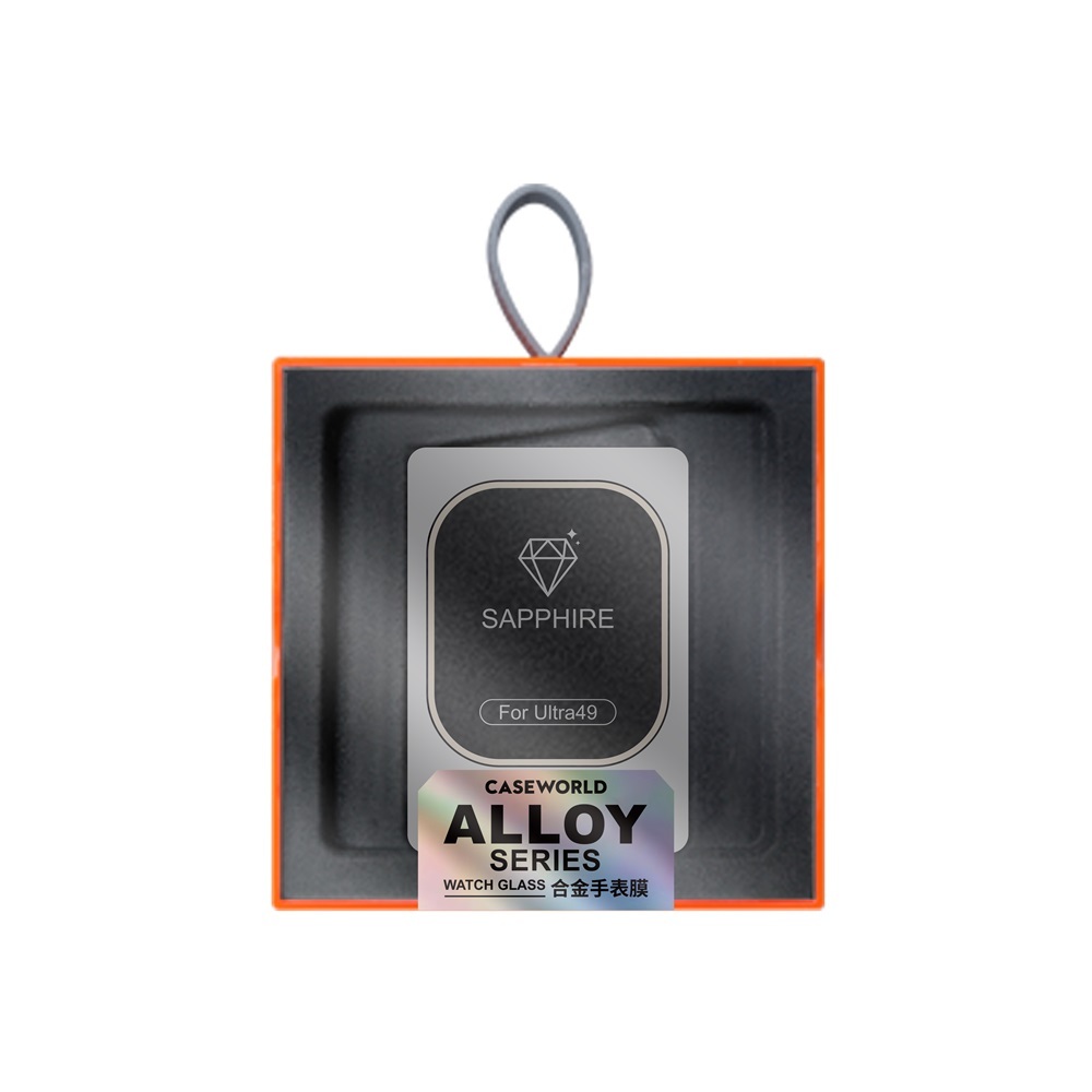 Apple Watch Ultra 49mm CaseWorld Alloy Serisi Safir Akıllı Saat Temperli Cam Ekran Koruyucu - 7