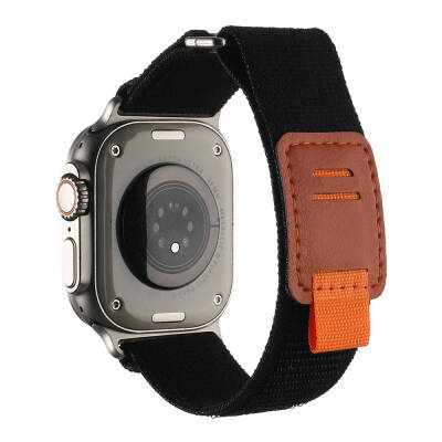 Apple Watch Ultra 49mm Hasır Kordon Zore KRD-106 Strap Kayış Siyah