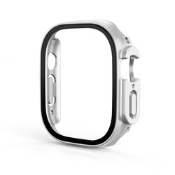 Apple Watch Ultra 49mm Kasa ve Ekran Koruyucu Zore Watch Gard 19 Gümüş