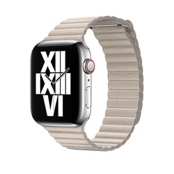 Apple Watch Ultra 49mm Kordon KRD-09 Deri Lop Strap Kayış Gold