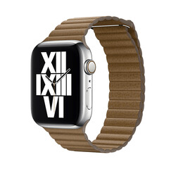 Apple Watch Ultra 49mm Kordon KRD-09 Deri Lop Strap Kayış Kahverengi