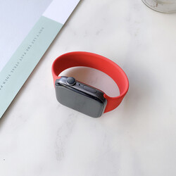 Apple Watch Ultra 49mm Kordon KRD-31 Solo Loop Small Strap Kayış Kırmızı
