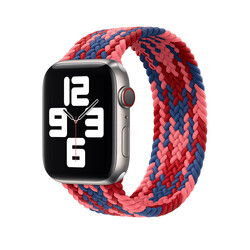Apple Watch Ultra 49mm Kordon Wiwu Braided Solo Loop Contrast Color Large Strap Kayış NO2