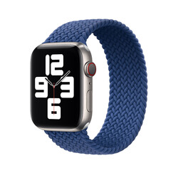 Apple Watch Ultra 49mm Kordon Wiwu Braided Solo Loop Large Strap Kayış Mavi
