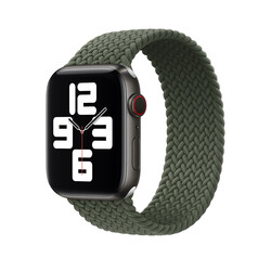 Apple Watch Ultra 49mm Kordon Wiwu Braided Solo Loop Large Strap Kayış Yeşil