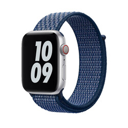 Apple Watch Ultra 49mm Kordon Wiwu Sport Loop Hasır Strap Kayış Mavi