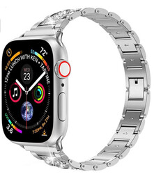 Apple Watch Ultra 49mm Kordon Wiwu Three Beads Set Auger Metal Strap Kayış Gümüş