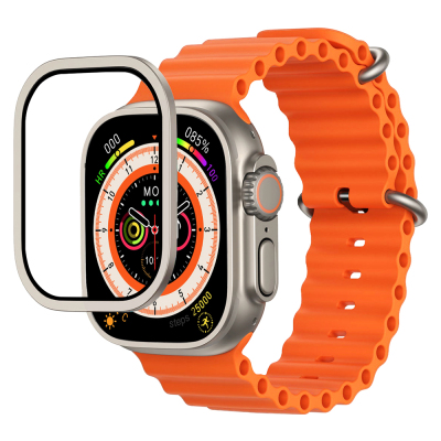 Apple Watch Ultra 49mm Mohseven iWatch Serisi Safir Akıllı Saat Temperli Cam Ekran Koruyucu Titanyum
