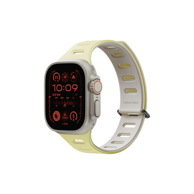 Apple Watch Ultra 49mm Native Union Active Watch Band Series Silicone Band Gri-Sarı