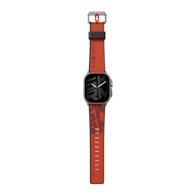 Apple Watch Ultra 49mm SkinArma Spunk Series PU Leather Band Orange