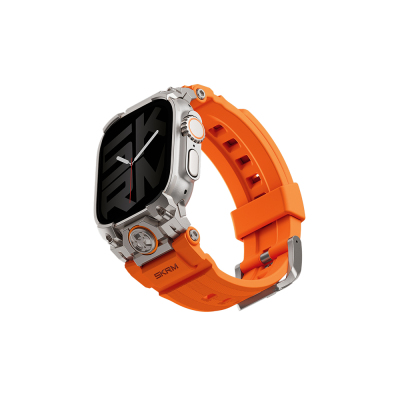 Apple Watch Ultra 49mm SkinArma Talon Series Water Resistant Silicone Band Orange