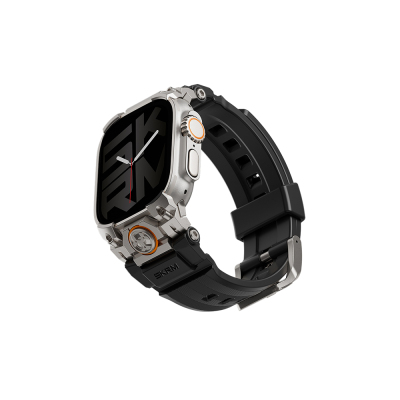 Apple Watch Ultra 49mm SkinArma Talon Serisi Suya Dayanıklı Silikon Kordon Siyah