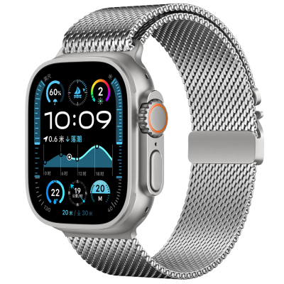 Apple Watch Ultra 49mm Zore KRD-121 Metal Mesh Band Silver