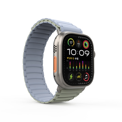 Apple Watch Ultra 49mm Zore KRD-122 Silikon Kordon Strap Kayış Mint Lila