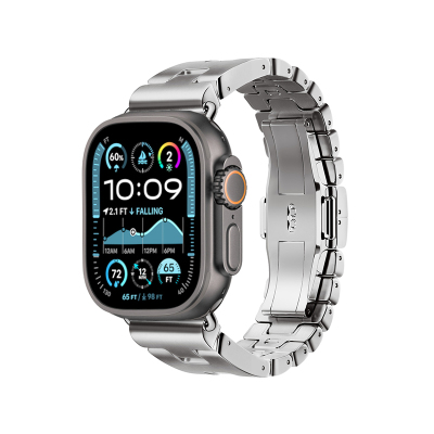 Apple Watch Ultra 49mm Zore KRD-125 Metal Kordon Strap Kayış Gümüş