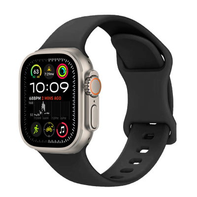 Apple Watch Ultra 49mm Zore KRD-131 Silicone Band Strap Black