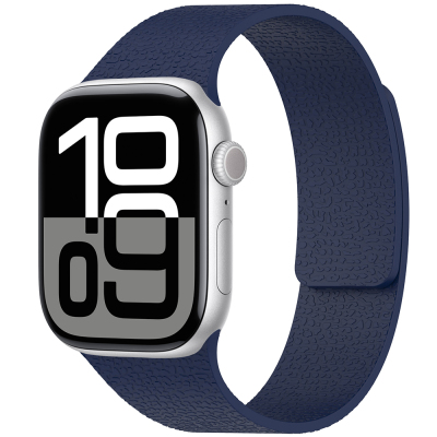 Apple Watch Ultra 49mm Zore KRD-136 Kabartma Desenli Silikon Kordon Lacivert